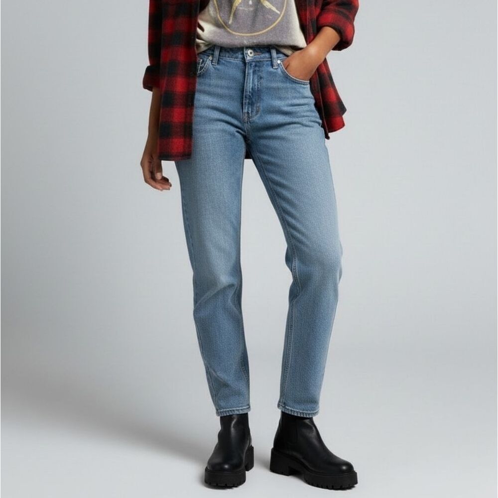 Style & Co Classic Cotton Blue Straight Leg Jeans